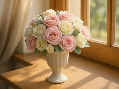 Buchet cu Florile de sapun intr-o vaza (trandafiri de sapun premium)