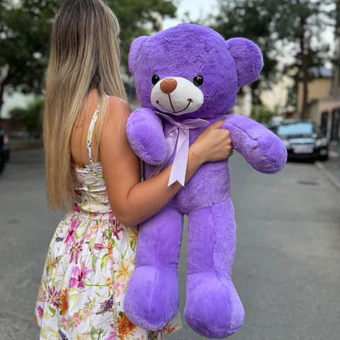 Ursulet mare de plus Mov 75cm