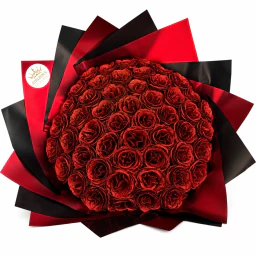 Buchet 51 trandafiri rosii cu sclipici