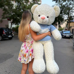 Urs de plus gigant Alb Creț 120cm